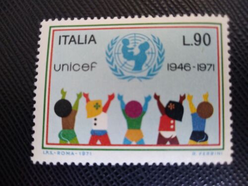 Timbre Italie Y T 1087 Des Enfants Acclamant L'Emblème De L'Unicef 1971 (050609 )