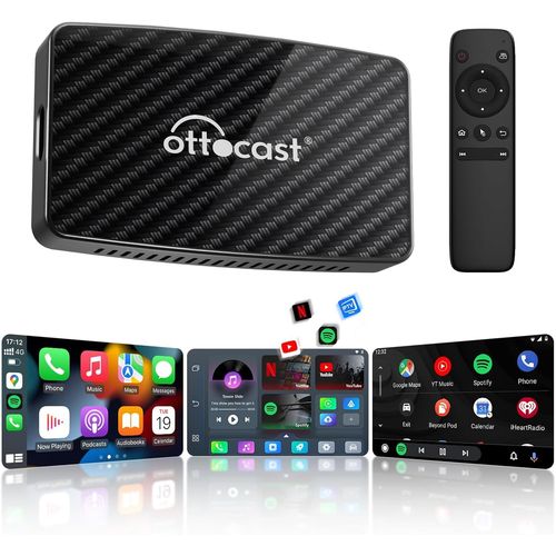 Ottocast Play2video Pro Adaptateur Sans Fil Carplay Avec Netflix, Youtube, Iptv, Carplay Ai Box Plug & Play, Adaptateur Vidéo Multimédia Pour Véhicules 2016+ Avec Carplay Filaire
