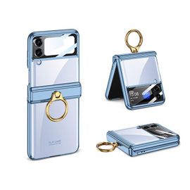Coque Avec Béquille Et Anneau De Doigt Transparent Pour Samsung Galaxy Z Flip 4