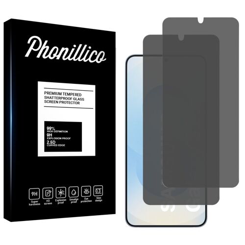 Verre Trempé pour Samsung Galaxy S25 [Pack 2] Film Noir Anti Espion Vitre Protection Ecran Phonillico®