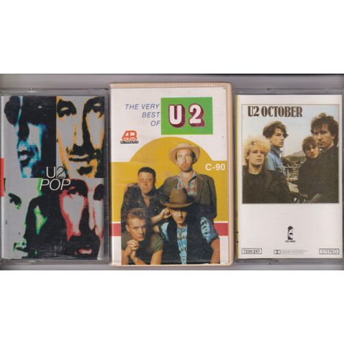 U2 Lot De 3 K7 Cassettes Audio Dont 1 Avec Étui Tape