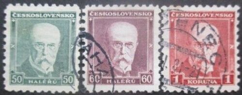 Tchecoslovaquie Série N°267 Au 269 Président Masaryk Oblitérés