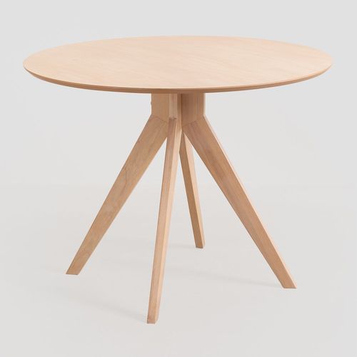 Table À Manger Ronde En Bois (Ø100 Cm) Sekiz Marron Cendré