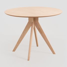 Table À Manger Ronde En Bois (Ø100 Cm) Sekiz Marron Cendré