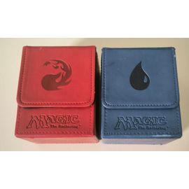 Lot De Deux Deck Box Magic Vintage Ultra Pro Red Et Blue Mana