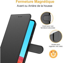 Coque pour iPhone SE 2022 5G/SE 2020/6/6S/7/8, Pochette Housse de Protection Etui à Rabat Premium en Cuir PU [Fermeture Magnétique] Compatible avec (iPhone 6/7/8/SE (4,7""), Noir)