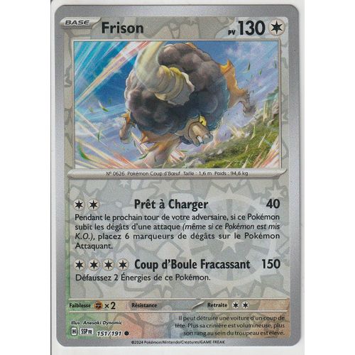 Carte Pokémon - Frison - 151/191 - Reverse - Ev8 Etincelles Déferlantes