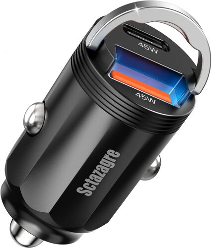 USB C Car Cigarette Lighter Charger Fast Adapter 45W Car Phone Charger USB C 12V Cigarette Lighter Socket USB Car Charger for Samsung S23 Android iPhone 15 Pro Max 14 AirPods