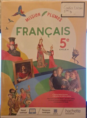Livre Scolaire De Français - Classe De 5ème - Mission Plumes