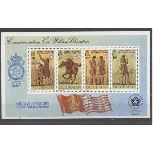 Ile De Man Timbres Bicentenaire De La Révolution Américaine 1976