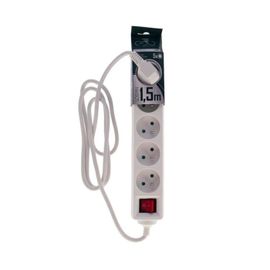 Bloc Multiprise avec interrupteur LOGAN 5 prises Type E 2P+T obturateurs blanc câble 1,5m EDO