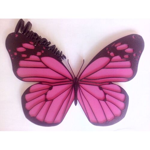 plaque de porte / theme papillon avec prenom