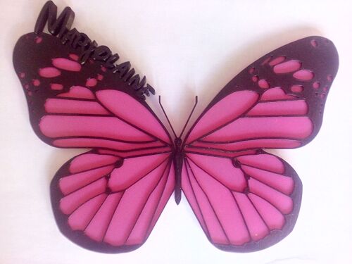 plaque de porte / theme papillon avec prenom