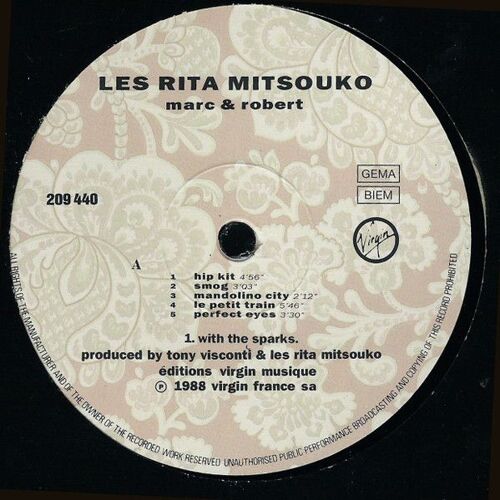 Les Rita Mitsouko, Marc &amp; Robert - 209 440-630 / Europe . 1988.