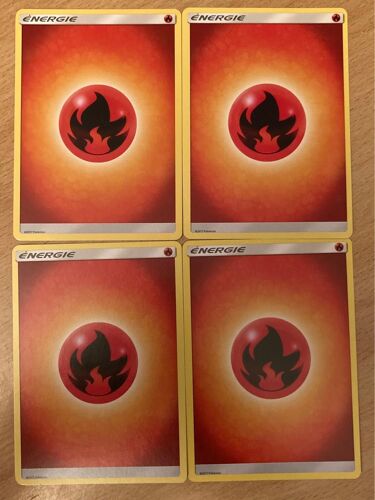 (2907) 4x Énergie Pokemon De Type Feu 