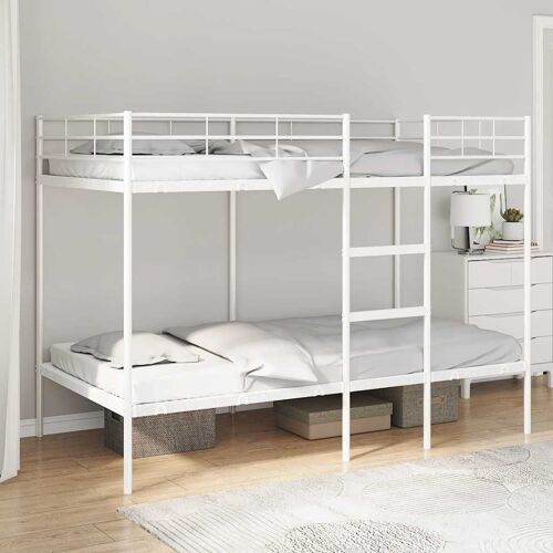 VidaXL Lit superposé sans matelas blanc 100x200 cm acier