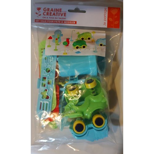 Lot Accessoires Pour Pate À Modeler - Set Ville - Voitures, Personnage, Panneaux... - Graine Créative