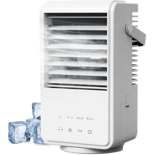 Climatiseur Mobile 1000ML,Rafraîchisseur d'Air avec Brumisation [Faible Conso] - Ventilation 3 Vitesses, Oscillation 90°, Minuterie 4H, RGB & Type-C - Réservoir 1L Silencieux pour Maison/Bureau