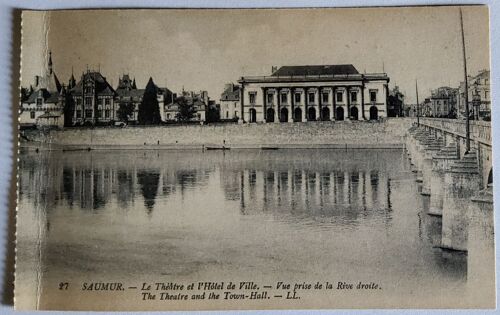 Carte Postale Ancienne, France, Maine Et Loire 49, Saumur, Le Théatre Et L'Hôtel De Ville