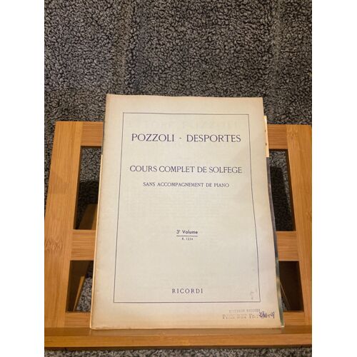 Pozzoli - Desportes Cours Complet De Solfège Sans Accompagnement Piano Ricordi 3e Volume