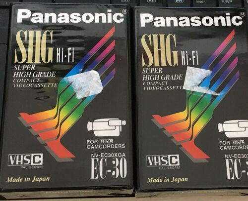 2 cassettes VHSC Panasonic SHG HI-FI EC30