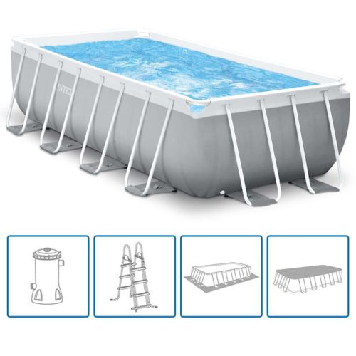 Intex - Prism Frame - Piscine avec pompe de filtration - 488x244x107 cm - Rectangle - Piscine intérieure - Accessoires inclus
