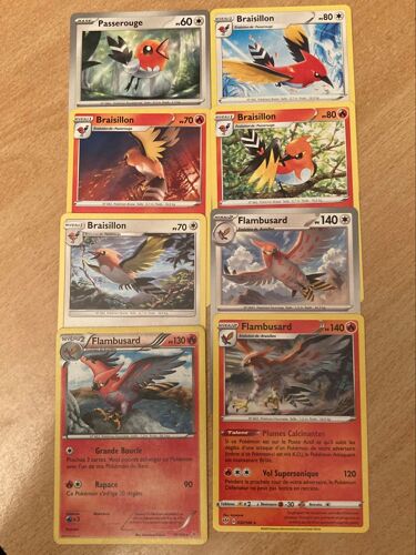 (2718) Passerouge + 4x Braisillon + 3x Flambusard (Pokemon) 