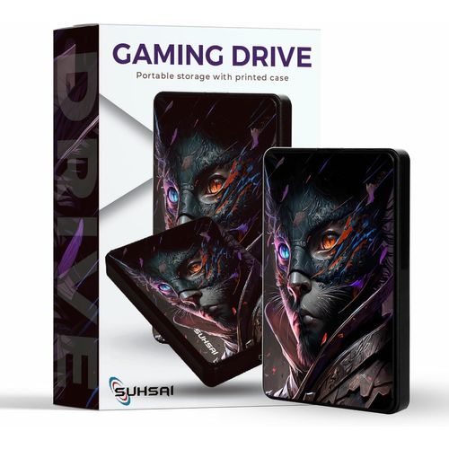 Disque Dur Externe Imprimé 500 Go Disque Dur De Jeu Portable Disque Dur De Sauvegarde Usb 3.0 Lecteur De Stockage De Données Compatible Avec Mac Desktop Pc Ps4 Ps5 Xbox One - Ninja Cat Print