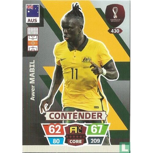 Carte Adrenalyn Foot Qatar 2022 Awer Mabil 430