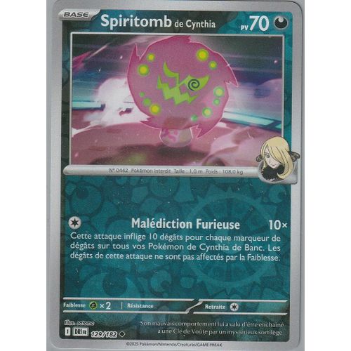 Carte Pokémon - Spiritomb De Cynthia - 129/182 - Reverse - Ev10 Rivalités Destinées