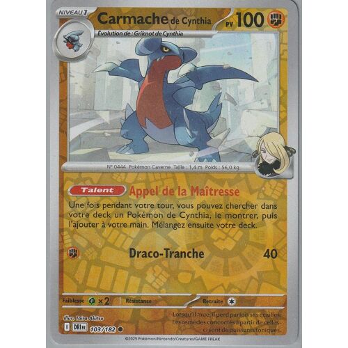Carte Pokémon - Carmache De Cynthia - 103/182 - Reverse - Ev10 Rivalités Destinées