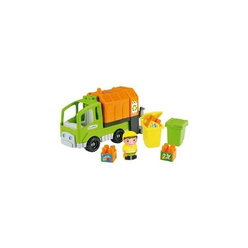 Ecoiffier - Camion Poubelle - 1 Camion, 1 Personnage, 2 Poubelles, 3 Briques - Abrick