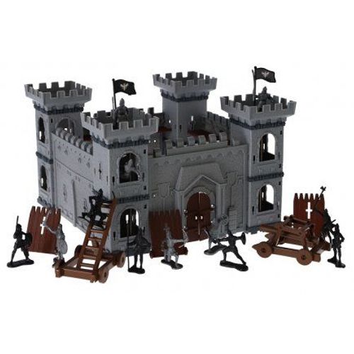 Chateau Fort Medieval Enfant 65 Pieces - Figurines Chevaliers, Soldats Et Accessoires - Forteresse - Set Jouet Fantastique Et Carte