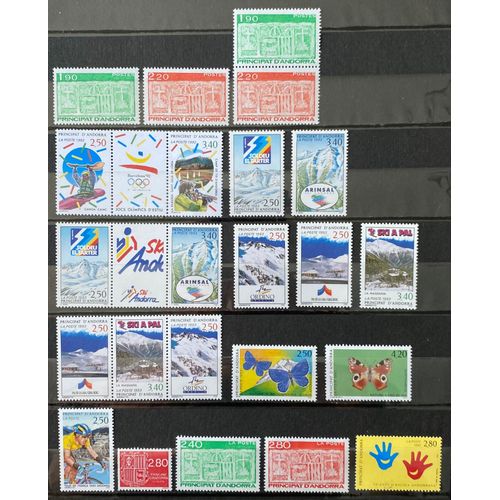 Lot De 29 Timbres Neufs** Andorre Français 1987 À 1994