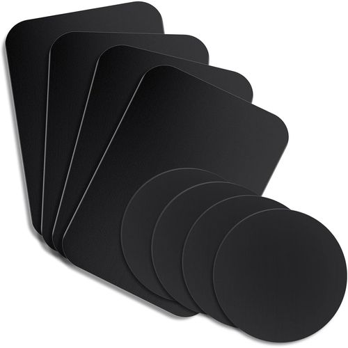 Plaques Métalliques Pour Aimants, 8 Pièces Plaques Métalliques Autocollantes, Plaques Métalliques Ultra-Fines Pour Support De Téléphone Portable De Voiture Aimanté (Noir)[X969]