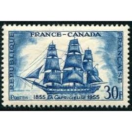 Centenaire De L'Amitié Franco-Canadienne : Frégate "La Capricieuse" Année 1955 N° 1035 Yvert Et Tellier Luxe