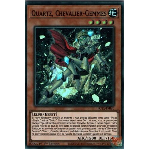 Yu Gi Oh Pote Fr020 Quartz Chevalier-Gemmes Super Rare