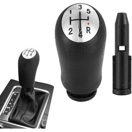Pommeau De Levier De Vitesse Avec Adaptateur, Pommeaux De Leviers De Vitesse Manuel 5 Vitesses Pour Renault Clio Iii 2005-09, Megane 2 Laguna 2 2003-09, Clio 4 2012-19 Noir Cuir, Avec Adaptateur
