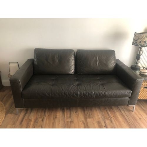 Canapé Cuir Marron 3 Places