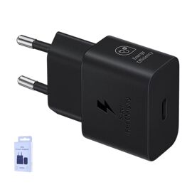 Original 25W USB-C Chargeur Prise Secteur Noir Ultra Rapide Samsung Galaxy S22+ S23+ S24+ S25 Plus Ultra 5g 