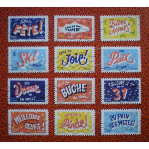 Les Petits Mots Pour De Grandes Fêtes - Série Complète De 12 Timbres Oblitérés - France - Année 2024