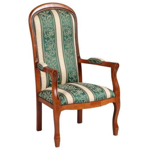 Fauteuil Voltaire En Hêtre Massif Teinté Merisier