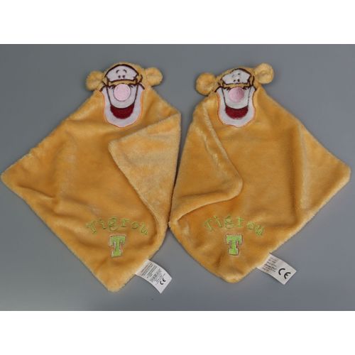 Doudou Tigrou Plat Jaune Orange Lot De 2 Disney Cartoon Club