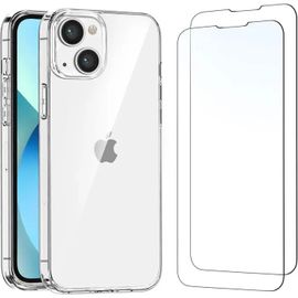 S'Applique À Coque Pour Iphone 13- 2x Vitre Verre Trempe + 1xétuis De Téléphone