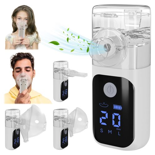 Nébuliseur Portatif, Inhalateur Pour Enfants, Inhalateur À Vapeur, 3 Modes, 104g, Gris