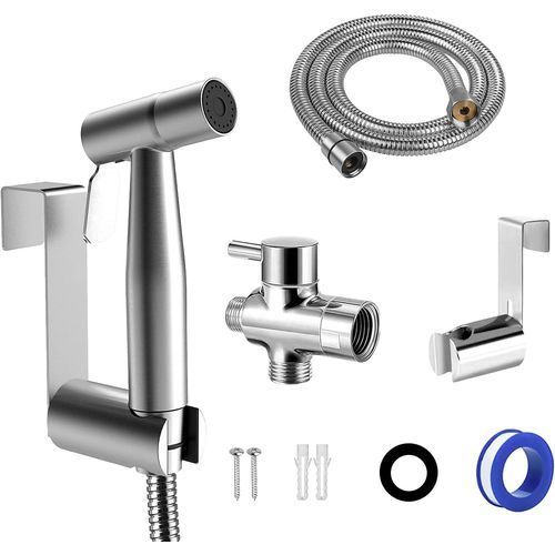 Kit Douchette WC avec Valve G3/8" - Ensemble de Douche Bidet en Acier Inoxydable pour l'Hygiène Personnelle