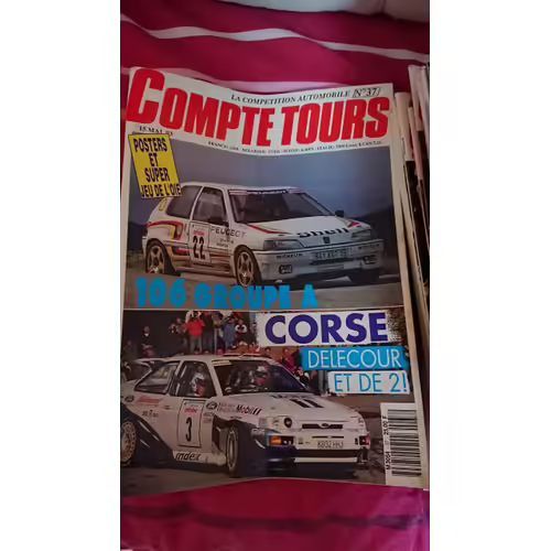 Compte Tours 37 De 1993 Corse,Lozere,Gembo,Visa Gr F,Peugeot 106 Xsi Gr A