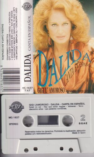 Dalida Très Rare Cassette K7 Audio Canta En Espanol Tape