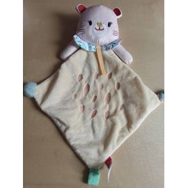Doudou plat chat - jaune - losange - Gifi