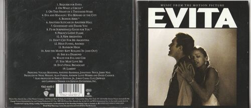 Cd Evita (Peron) Music From The Motion Picture - Madonna Antonio Banderas - Jobnazthan Pryclk - Jimmy Nail Warner 1996
